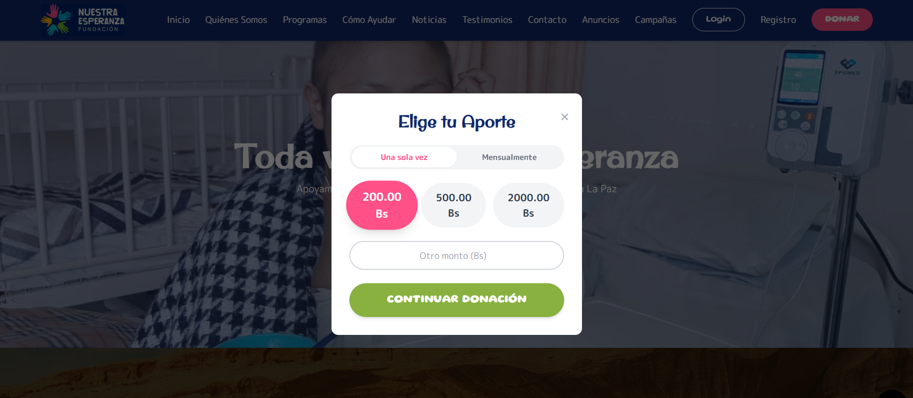 Generador dinámico de códigos QR para aportes inmediatos